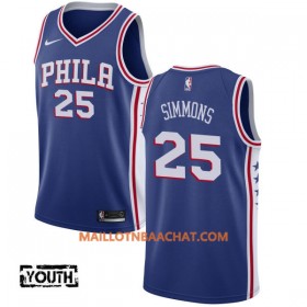 Maillot NBA Philadelphia 76ers Ben Simmons 25 Nike 2017-18 Bleu Swingman - Enfant
